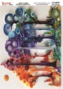 Pirinç Dekopaj Kağıdı 30x42cm PT-3053 Ağaç Quilling