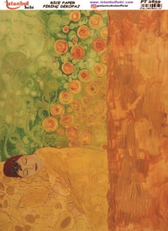 Pirinç Dekopaj Kağıdı 30x42cm PT-2859 Kadın Vintage