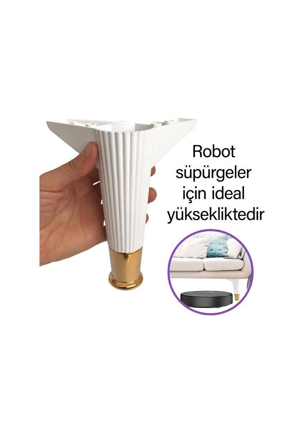 Mobilya Ayağı Çizgili Model 15cm Altın