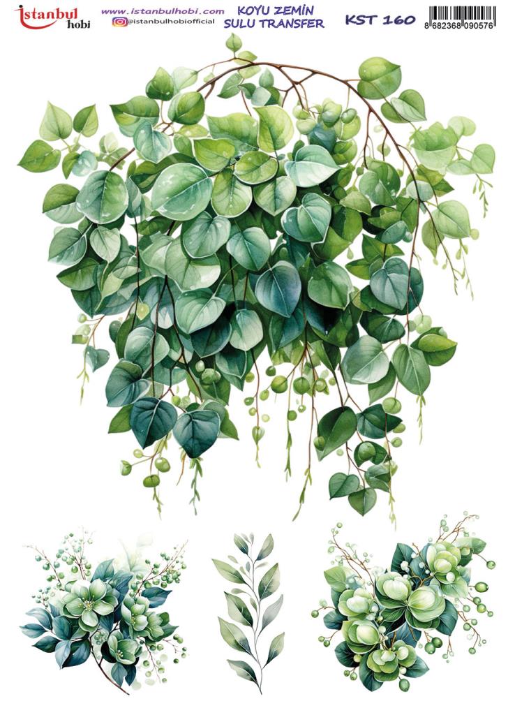 Koyu Zemin Sulu Transfer Kağıdı 25x35cm KST-160