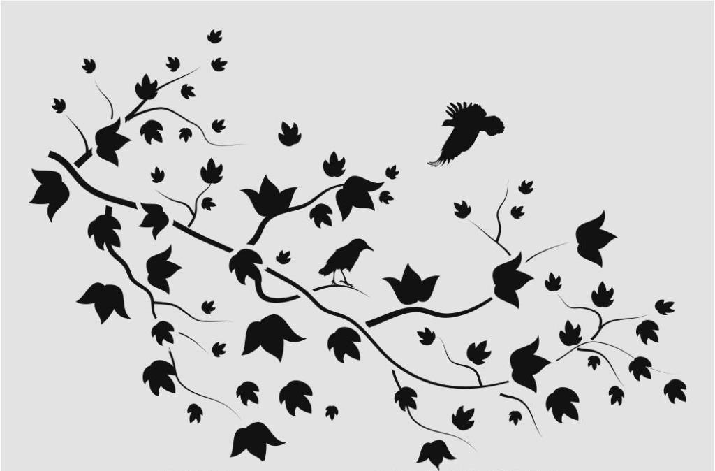 Çiçek Desen Stencil Şablon (21x30) F-134