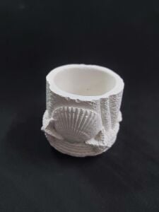 Deniz Kabuklu Saksı Kalemlik 9x6,5cm