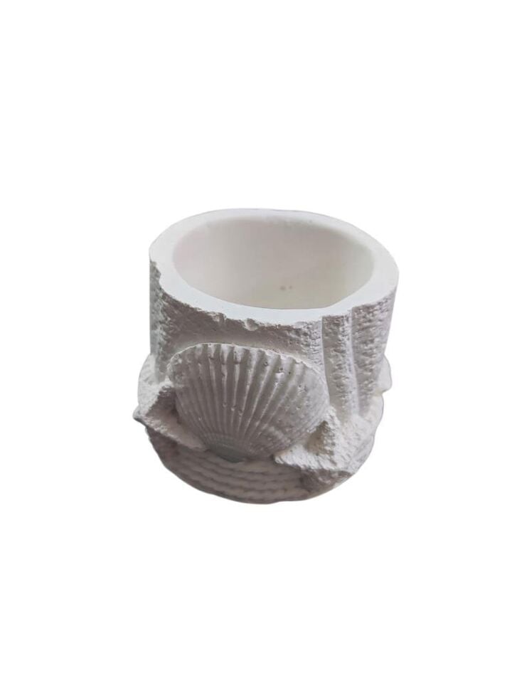 Deniz Kabuklu Saksı Kalemlik 9x6,5cm