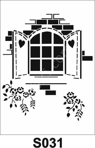 Diğer Karışık Desenler Stencil Şablon (21x30) S-031