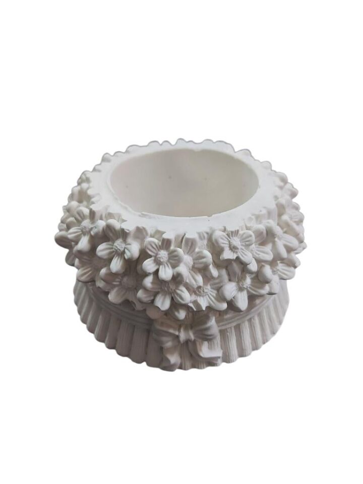 Dekoratif Çiçekli Saksı 11x6cm