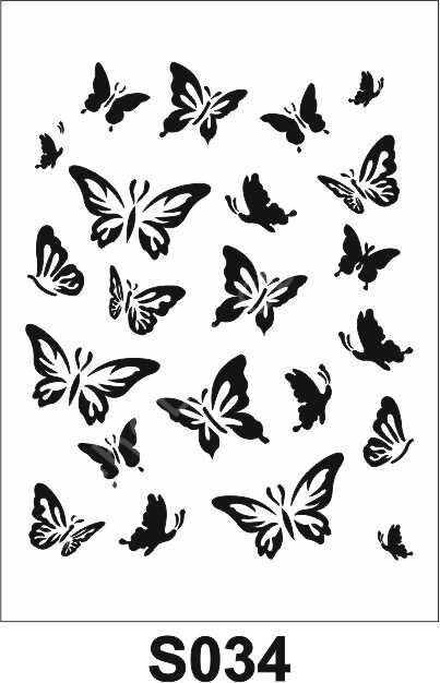 Diğer Karışık Desenler Stencil Şablon (21x30) S-034