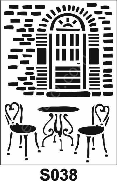 Diğer Karışık Desenler Stencil Şablon (21x30) S-038