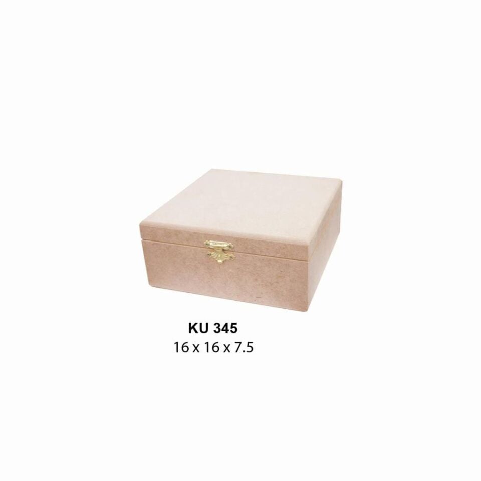 Ahşap Kare Kutu Klipsli 16x16cm KU345
