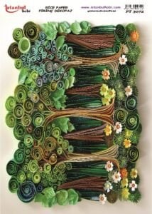 Pirinç Dekopaj Kağıdı 30x42cm PT-3072 Ağaç Quilling