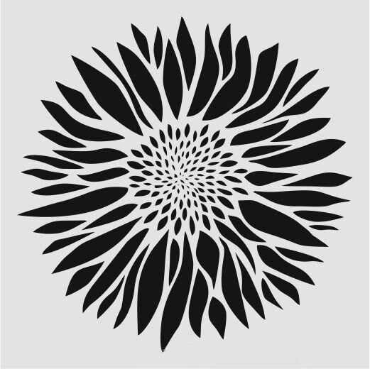 Çiçek Desen Stencil Şablon (25x25) F-138