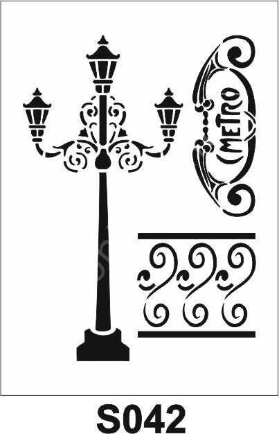 Diğer Karışık Desenler Stencil Şablon (21x30) S-042