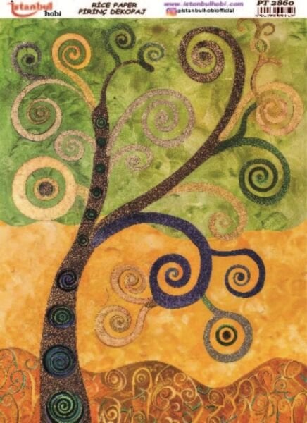 Pirinç Dekopaj Kağıdı 30x42cm PT-2860 Ağaç Quilling