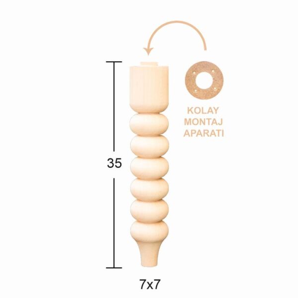 Torna Ayak 35cm Doğal Ağaç FT13