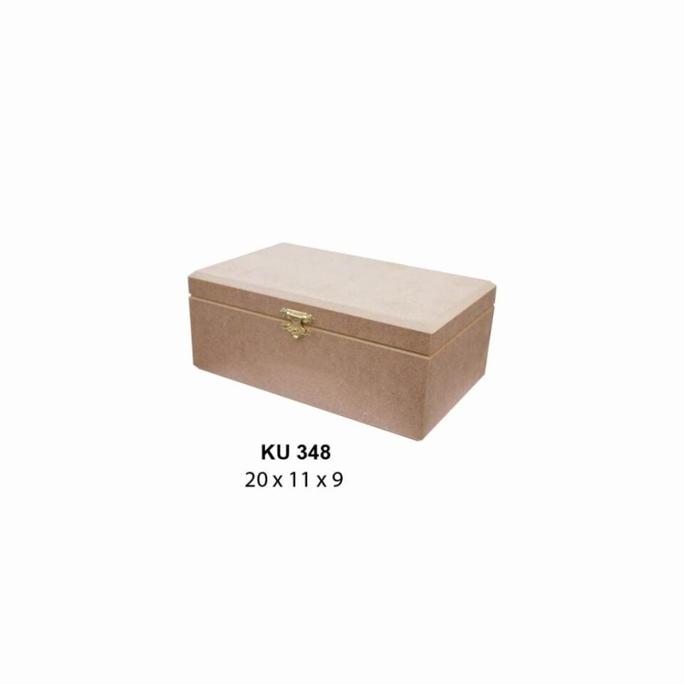 Ahşap Dikdörtgen Kutu Klipsli 20x11cm KU348