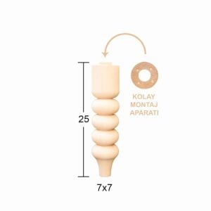 Torna Ayak 25cm Doğal Ağaç FT14