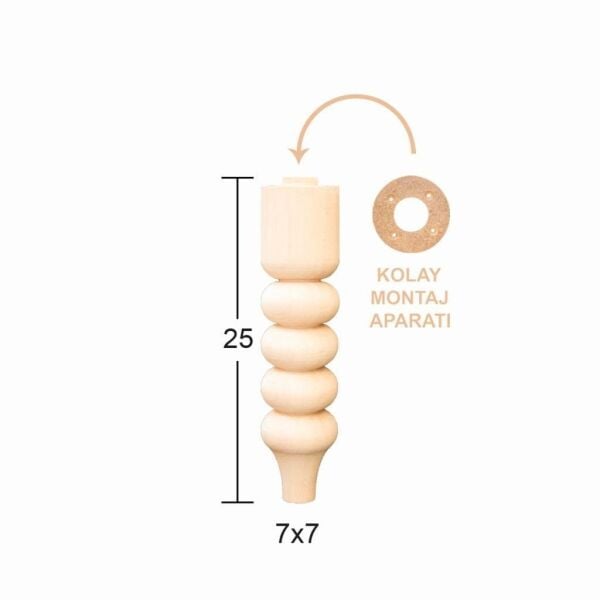 Torna Ayak 25cm Doğal Ağaç FT14
