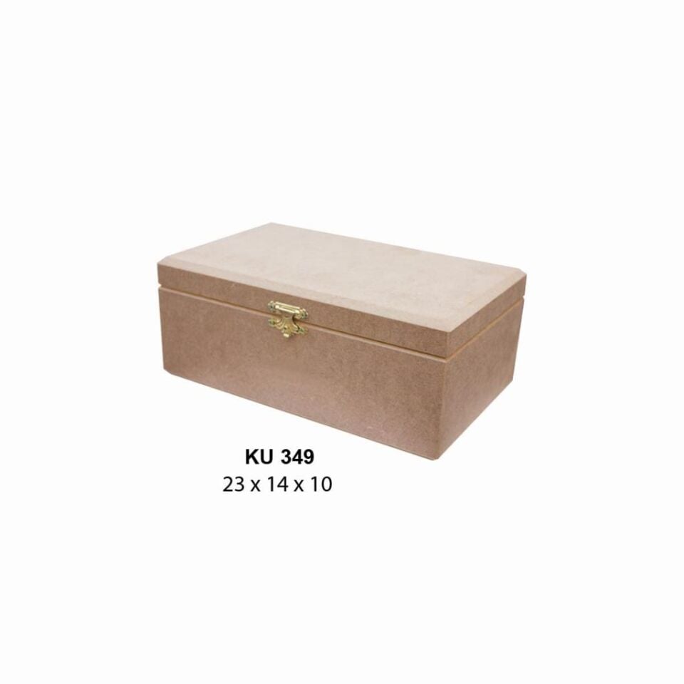 Ahşap Dikdörtgen Kutu Klipsli 23x14cm KU349