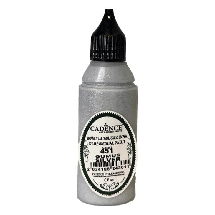 Cadence Simli Boncuk Boya 451 Gümüş 50ml