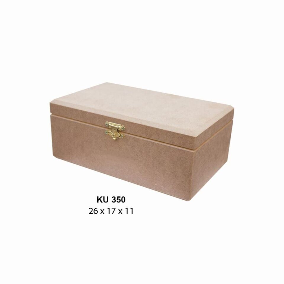 Ahşap Dikdörtgen Kutu Klipsli 26x17cm KU350