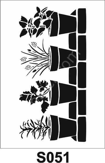 Diğer Karışık Desenler Stencil Şablon (15x30) S-051