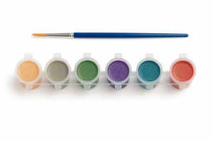 Ehobici 6 Renk Akrilik Boya Seti Gümüş Simli + Fırça