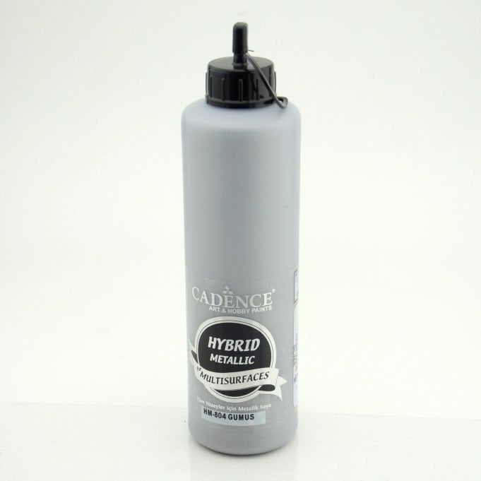 Cadence Hibrit Metalik Multisurface Boya HM804 Gümüş 500ML