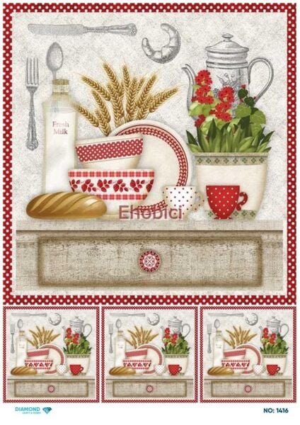 Diamond Pirinç Dekopaj Kağıdı - 1416