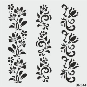 Border Desen Stencil Şablon (25x25) BR-044