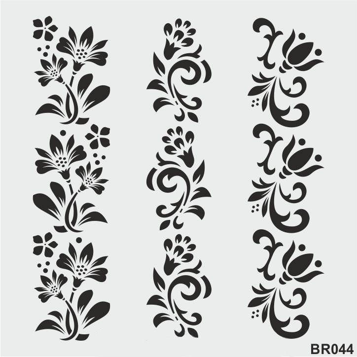 Border Desen Stencil Şablon (30x30) BR-044