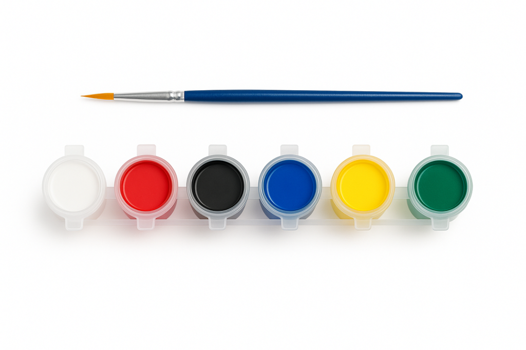 Ehobici 6 Renk Akrilik Boya Seti + Fırça