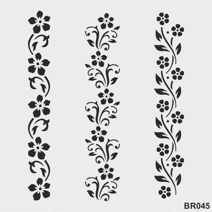 Border Desen Stencil Şablon (25x25) BR-045