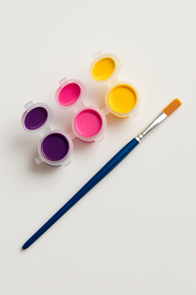 Ehobici 3 Renk Akrilik Boya Seti + Fırça