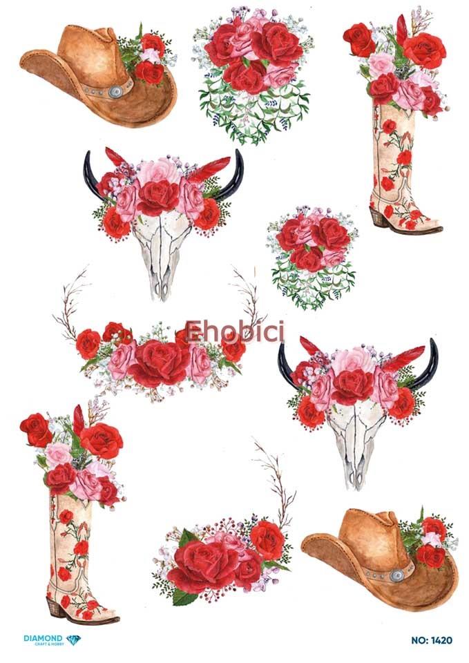 Diamond Pirinç Dekopaj Kağıdı - 1420