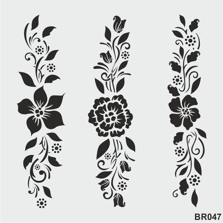 Border Desen Stencil Şablon (25x25) BR-047