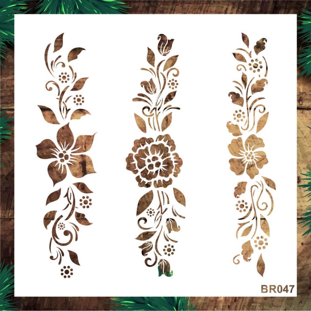 Border Desen Stencil Şablon (30x30) BR-047