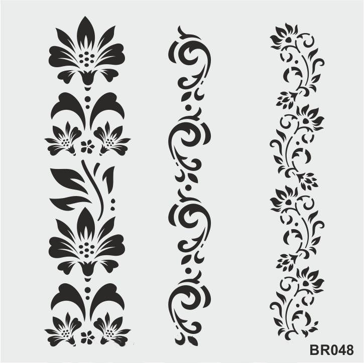 Border Desen Stencil Şablon (25x25) BR-048