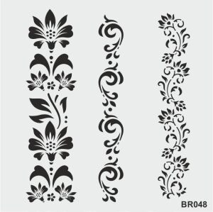 Border Desen Stencil Şablon (25x25) BR-048