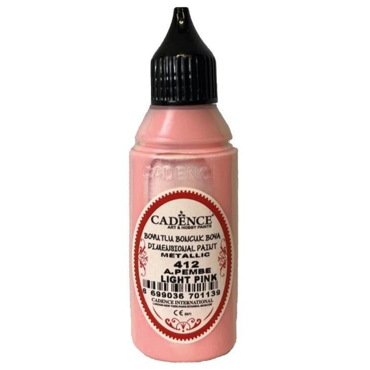Cadence Metalik Boncuk Boya 412 Açık Pembe 50ml