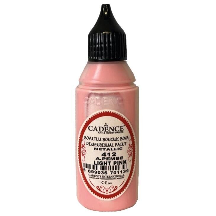 Cadence Metalik Boncuk Boya 412 Açık Pembe 50ml