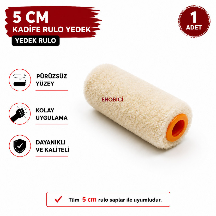 Kadife Rulo Yedek 5cm (Moher)