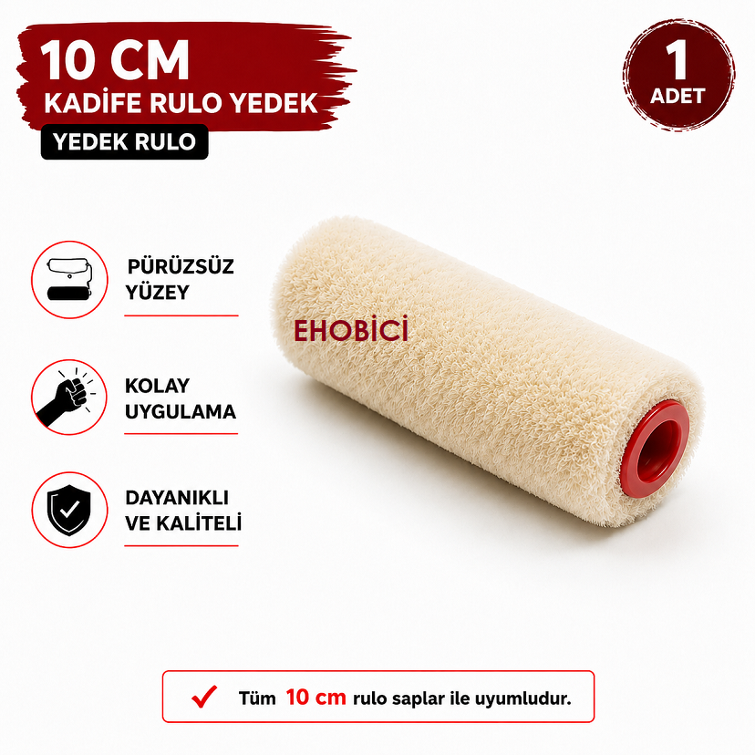 Kadife Rulo Yedek 10cm (Moher)