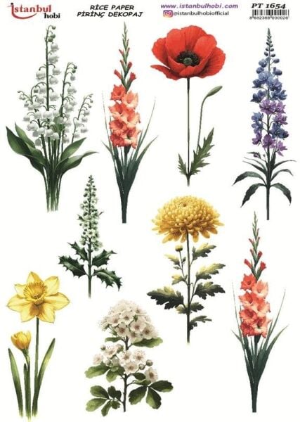 Pirinç Dekopaj Kağıdı 30x42cm PT-1654 Çiçek