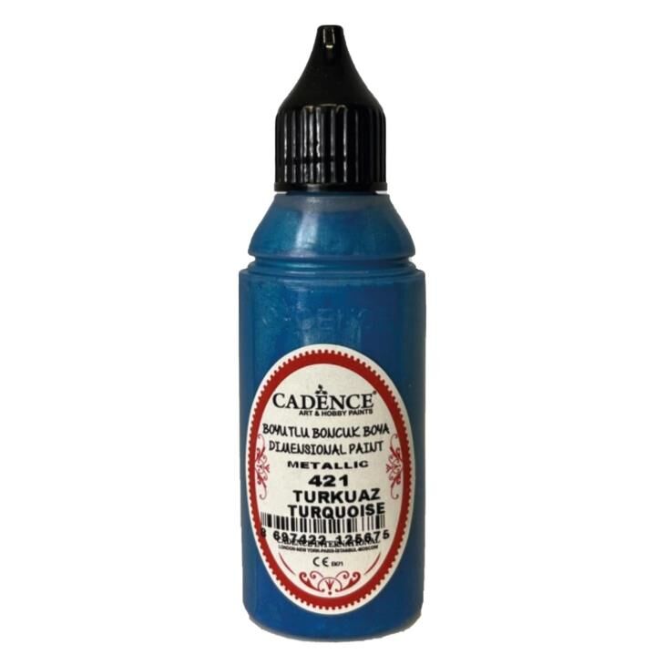 Cadence Metalik Boncuk Boya 421 Turkuaz 50ml