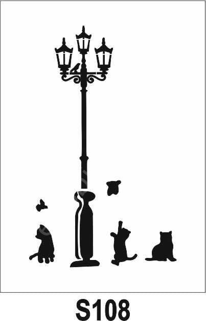 Diğer Karışık Desenler Stencil Şablon (21x30) S-108