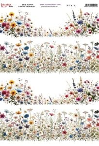 Pirinç Dekopaj Kağıdı 30x42cm PT-4131 Bordür Çiçekler