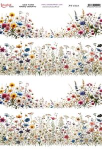 Pirinç Dekopaj Kağıdı 30x42cm PT-4131 Bordür Çiçekler