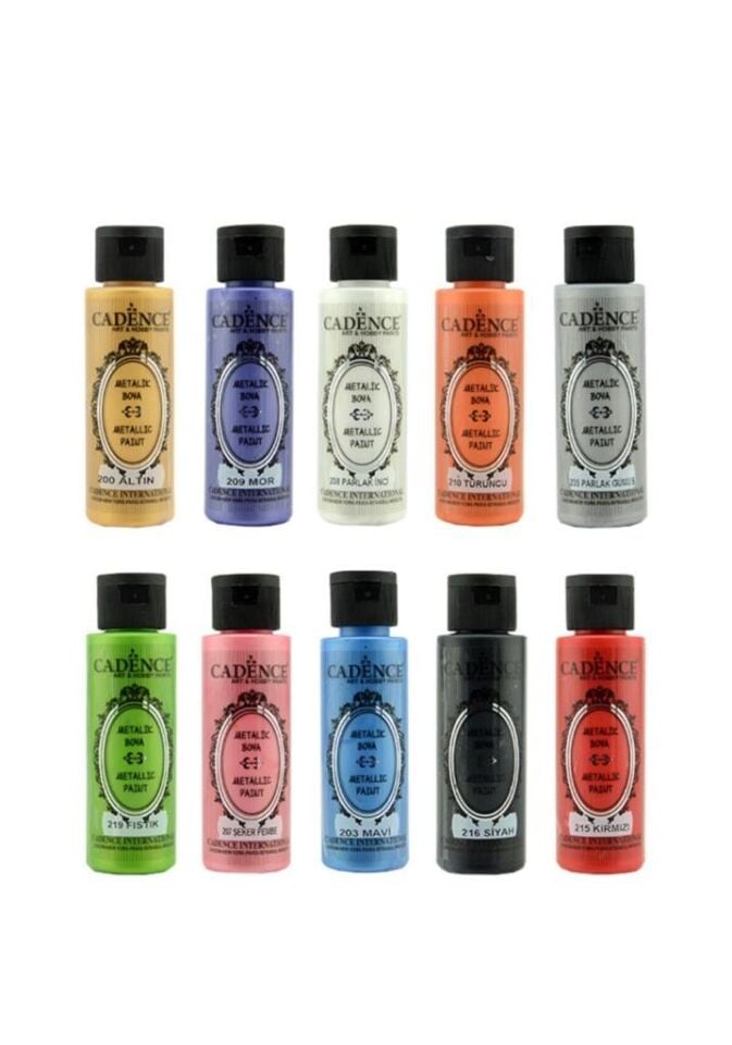 Cadence Metalik Boya Seti 10 Renk 70ml
