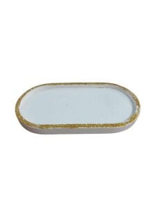 Oval Tabak Altın Simli 18x9,5cm