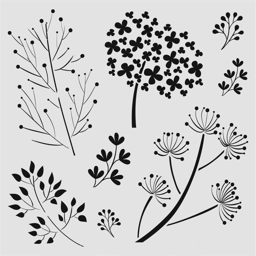 Çiçek Desen Stencil Şablon (40x40) F-133