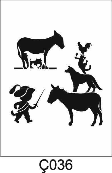 Çocuk Desen Stencil Şablon (20x20) Ç-036